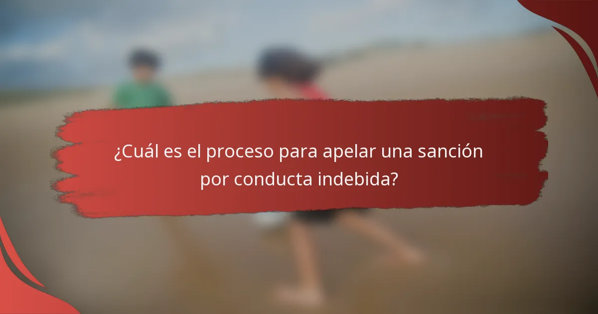 ¿Cuál es el proceso para apelar una sanción por conducta indebida?